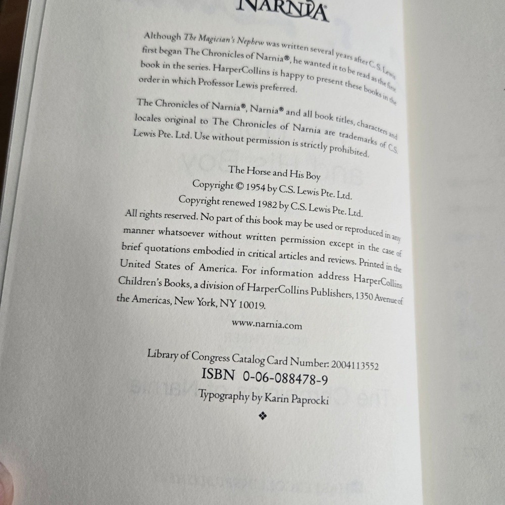 HarperCollins The Horse and His Boy C.S. Lewis Narnia Hardcover Book - Picture 4 of 10